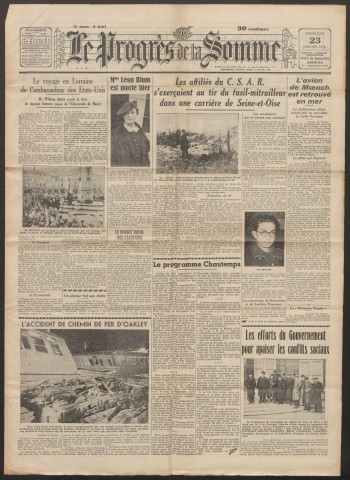 Le Progrès de la Somme, numéro 21317, 23 janvier 1938