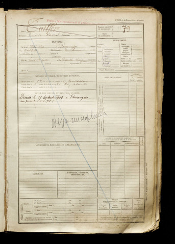 Tailfer, Emile Raoul, né le 05 mai 1901 à Remaugies (Somme), classe 1921, matricule n° 79, Bureau de recrutement de Péronne