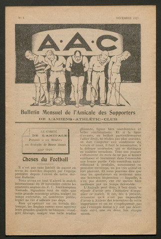 Bulletin mensuel de l'amicale des supporters de l'Amiens Athlétic Club, numéro 5