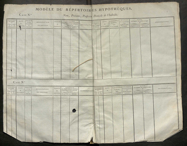 Répertoire des formalités hypothécaires, du 23/08/1806 au 08/01/1807, registre n° 043 (Péronne)