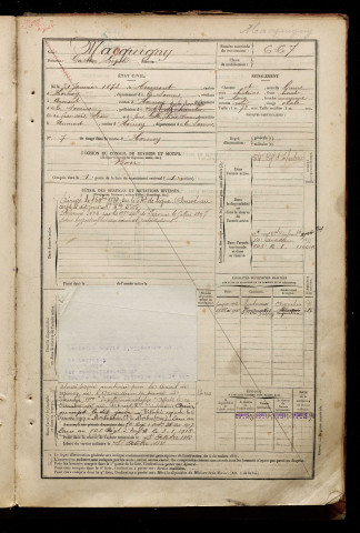 Maquigny, Gaston Léopold, né le 31 janvier 1873 à Aumont (Somme), classe 1893, matricule n° 667, Bureau de recrutement d'Amiens