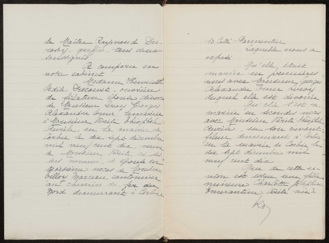 Corbie. Demande d'indemnisation des dommages de guerre : dossier Vérité-Drocourt