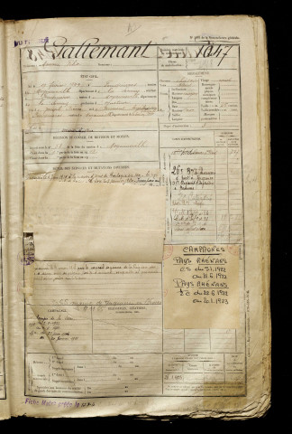 Gallemant, Maurice Félix, né le 17 février 1899 à Feuquières-en-Vimeu (Somme), classe 1919, matricule n° 1047, Bureau de recrutement d'Abbeville