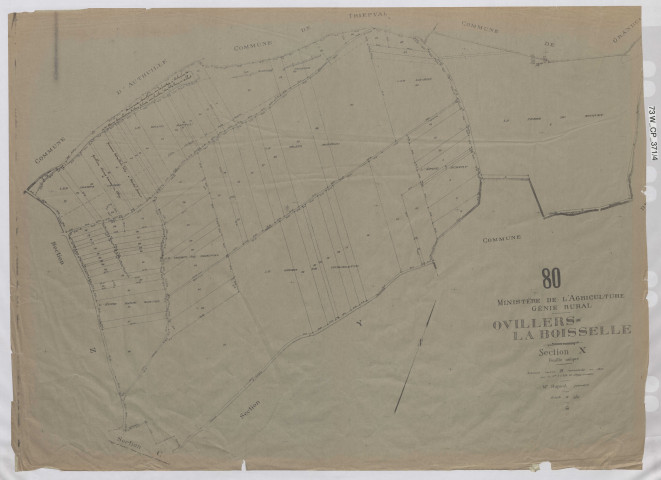 Plan du cadastre rénové - Ovillers-la-Boiselle : section X