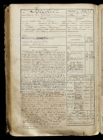 Forestier, Charles Henri Eugène, né le 10 octobre 1889 à Paris (Paris), classe 1909, matricule n° 1406, Bureau de recrutement d'Abbeville