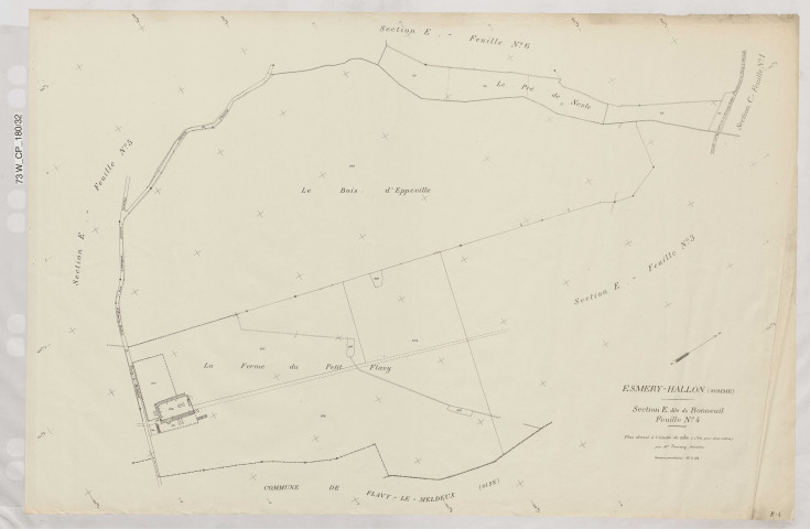 Plan du cadastre rénové - Esmery-Hallon : section E4