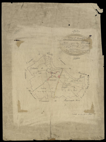 Plan du cadastre napoléonien - Fonches-Fonchette (Fonches) : tableau d'assemblage