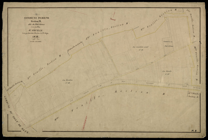 Plan du cadastre napoléonien - Amiens : Petit-Saint-Jean (Le), M8