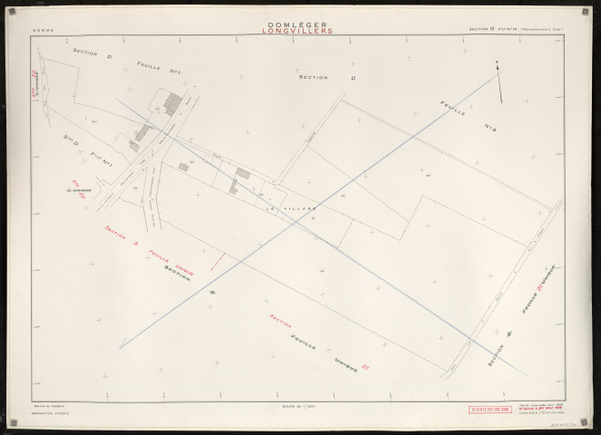 Plan du cadastre rénové - Domléger-Longvillers : section D10