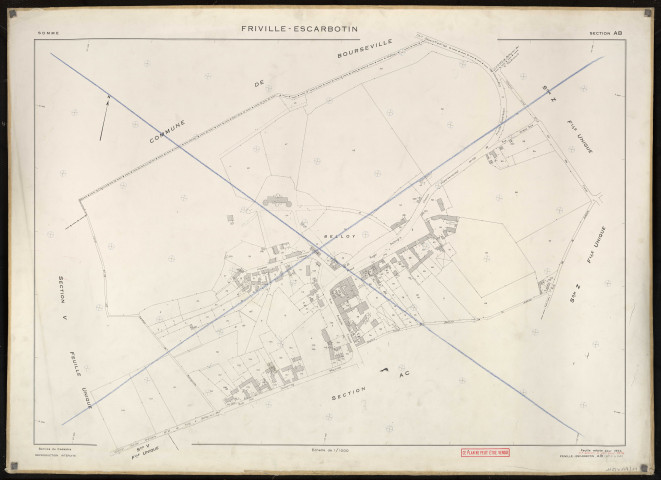 Plan du cadastre rénové - Friville-Escarbotin : section AB