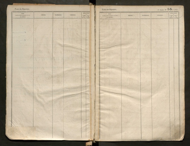 Table du répertoire des formalités, de Flambermont à Francois, registre n° 19 (Péronne)