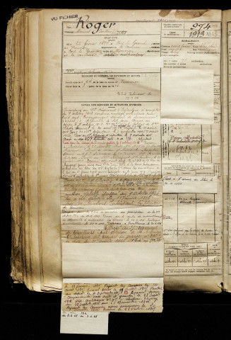 Roger, Marius Constant Charles, né le 25 février 1894 à Port-le-Grand (Somme), classe 1914, matricule n° 974, Bureau de recrutement d'Abbeville