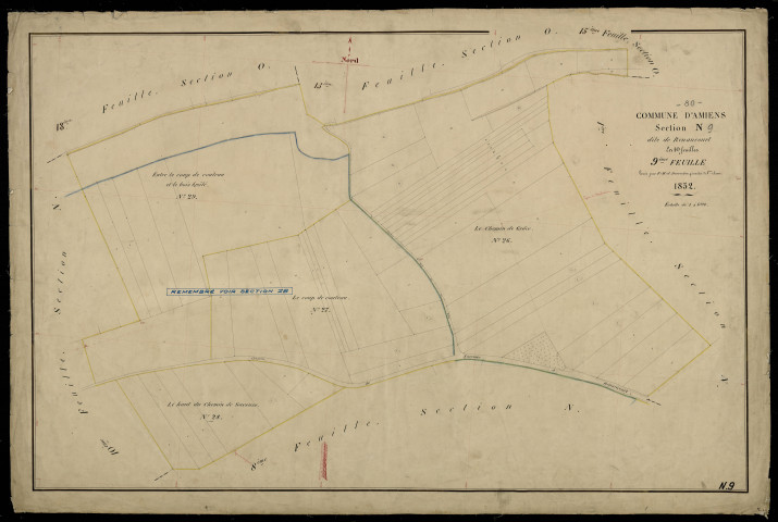 Plan du cadastre napoléonien - Amiens : Renancourt, N9