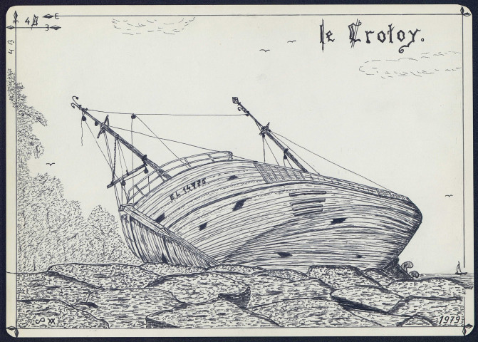 Le Crotoy : bateau échoué - (Reproduction interdite sans autorisation - © Claude Piette)
