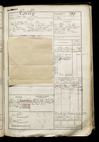 Cailly, Joseph Victor, né le 04 décembre 1896 à Long (Somme), classe 1916, matricule n° 179, Bureau de recrutement d'Abbeville