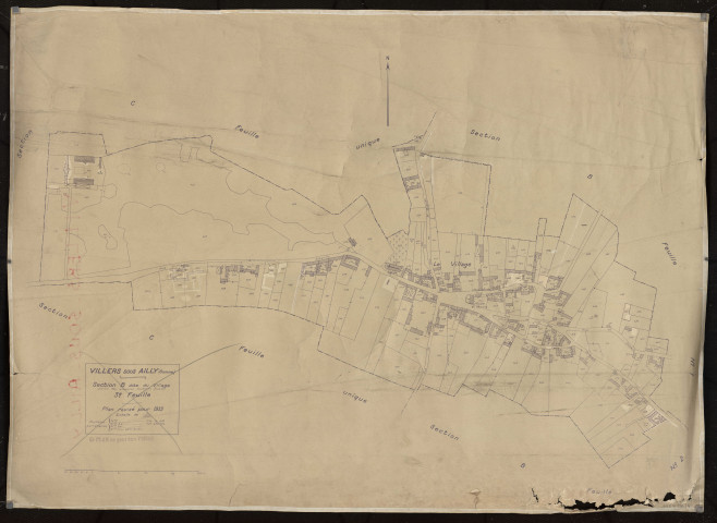Plan du cadastre rénové - Villers-sous-Ailly : section B3
