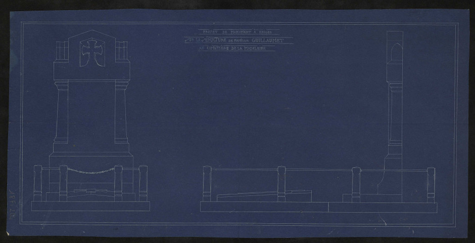 Amiens. Cimetière de la Madeleine. Projet de monument à ériger sur la sépulture de famille Guillaumet