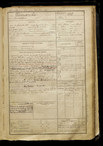 Tirmarche, Louis Alphonse, né le 10 septembre 1888 à Montreuil (Pas-de-Calais), classe 1908, matricule n° 347, Bureau de recrutement d'Amiens