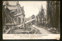 Une rue de Nieuport (Belgique) après le bombardement