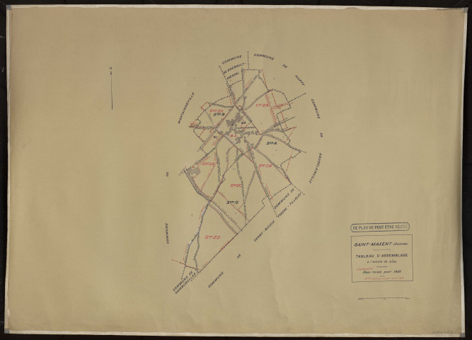 Plan du cadastre rénové - Saint-Maxent : tableau d'assemblage (TA)