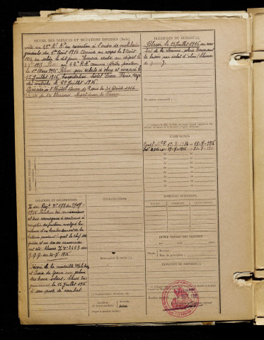 Béhal, Fernand Jacques François, né le 14 avril 1890 à Flers (Somme), classe 1910, matricule n° 1036, Bureau de recrutement de Péronne