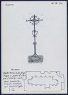 Huppy : vieille croix de fer forgé érigée en 1984 par l'A.S.P.A.C. près de l'église pour remémorer l'ancien cimetière - (Reproduction interdite sans autorisation - © Claude Piette)
