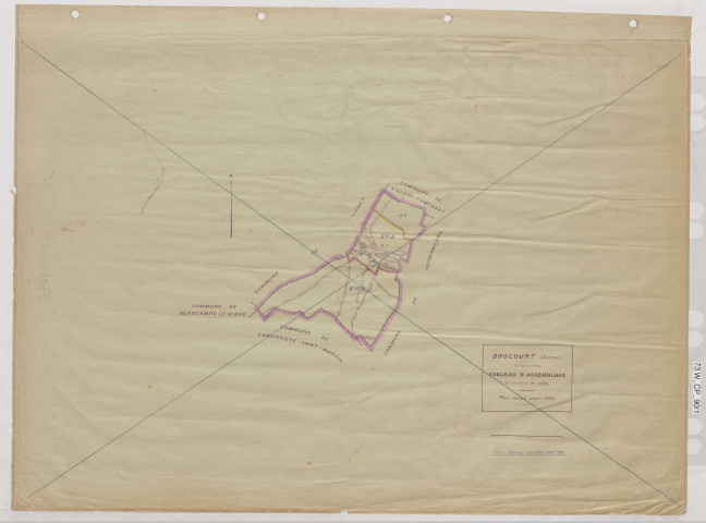 Plan du cadastre rénové - Brocourt : tableau d'assemblage (TA)