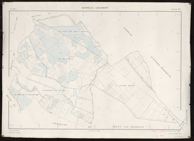 Plan du cadastre rénové - Mareuil-Caubert : section AK