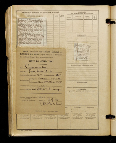 Caumartin, Louis Victor Emile, né le 10 juillet 1891 à Bertrancourt (Somme), classe 1911, matricule n° 904, Bureau de recrutement d'Amiens