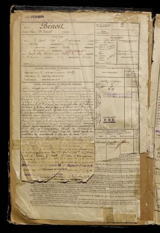 Bénoit, Louis Jean Baptiste Daniel, né le 07 avril 1892 à Oresmaux (Somme), classe 1912, matricule n° 2, Bureau de recrutement d'Amiens