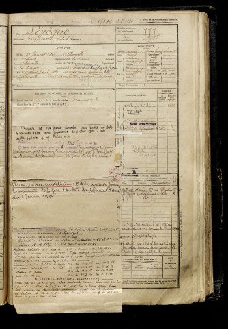 Lévèque, Georges Arthur Robert, né le 21 janvier 1897 à Allonville (Somme), classe 1917, matricule n° 777, Bureau de recrutement d'Amiens