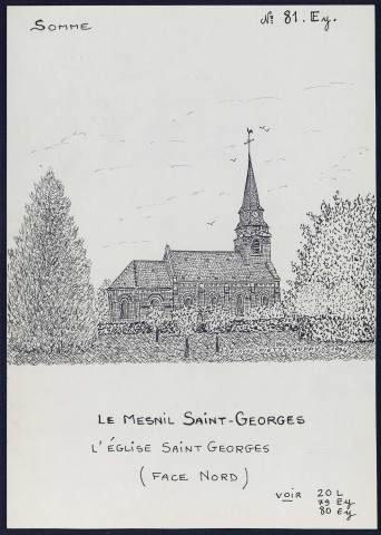Le Mesnil-Saint-Georges : église Saint-Georges, face nord - (Reproduction interdite sans autorisation - © Claude Piette)