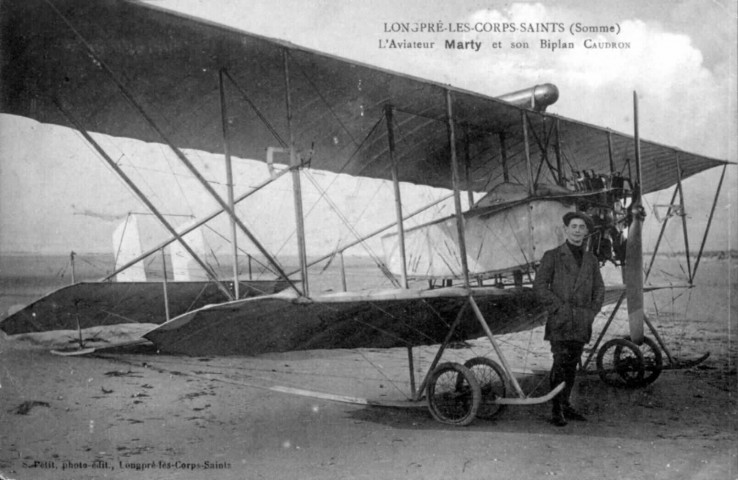 L'Aviateur Marty et son Biplan Caudron