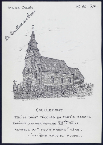 Coullemont (Pas-de-Calais) : église Saint-Nicolas - (Reproduction interdite sans autorisation - © Claude Piette)