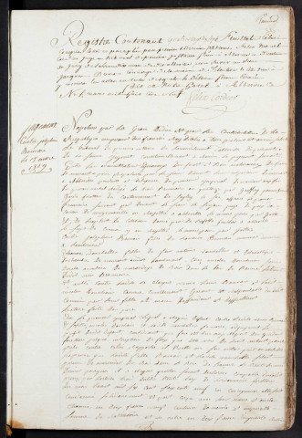 Maison de correction des Carmélites à Abbeville. Registre d'écrou : sans numéro d'écrou. 15 mars 1809 - 27 mars 1810