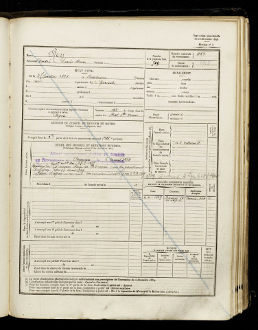 Rey, André Louis René, né le 27 juillet 1898 à Bordeaux (Gironde), classe 1918, matricule n° 952, Bureau de recrutement d'Amiens