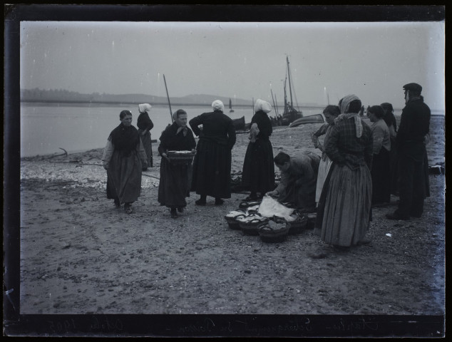 Etaples, débarquement du poisson - octobre 1906