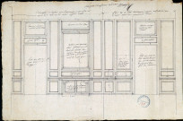 Construction de l'hôtel de l'Intendance. Plan d'aménagement et de décoration de la salle à manger par l'architecte Montigny
