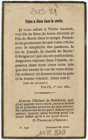La Crèche, La Croix et L'Eucharistie. l'Enfant Jésus