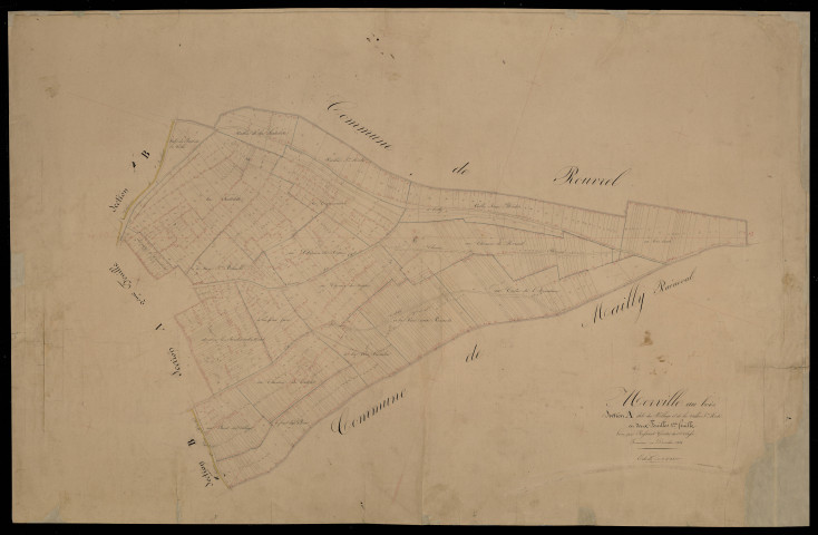 Plan du cadastre napoléonien - Ailly-sur-Noye (Merville-au-bois) : Village (Le) ; Vallée Jean Midi (La), A