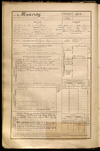 Marsy, Charles Etienne Joseph, né le 18 décembre 1869 à La Bassee (Nord), classe 1889, matricule n° 506, Bureau de recrutement de Péronne