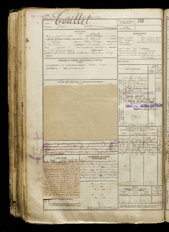 Toullet, Julien, né le 27 janvier 1893 à Abbeville (Somme), classe 1913, matricule n° 388, Bureau de recrutement d'Amiens