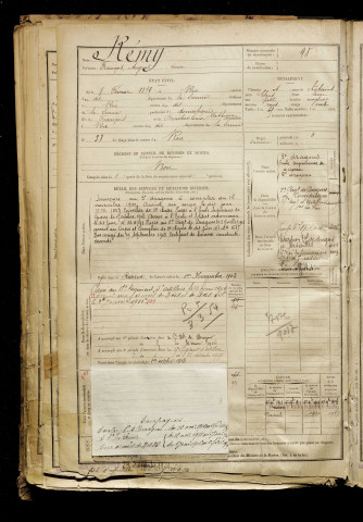 Rémy, François Auguste, né le 08 février 1879 à Rue (Somme), classe 1899, matricule n° 98, Bureau de recrutement d'Abbeville