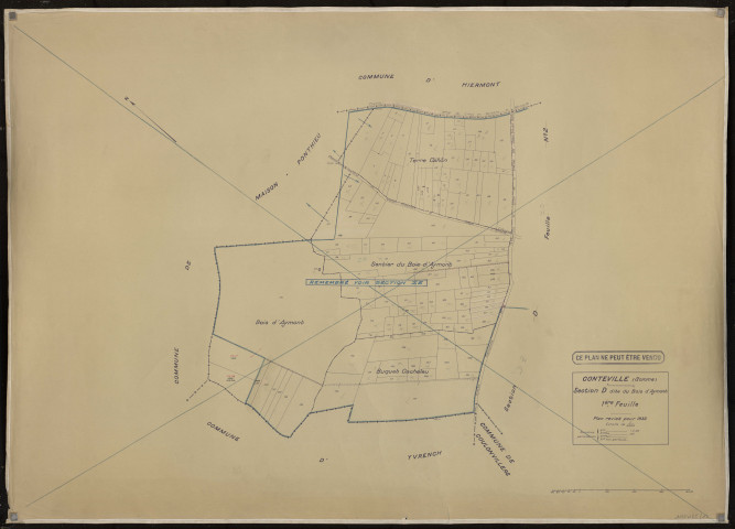 Plan du cadastre rénové - Conteville : section D1
