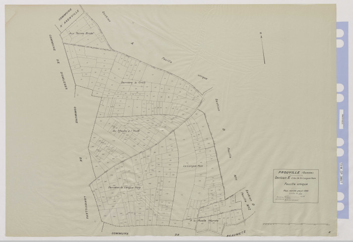 Plan du cadastre rénové - Prouville : section E