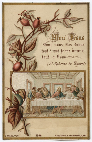 Mon Jésus vous vous êtes donné tout à moi je me donne tout à vous