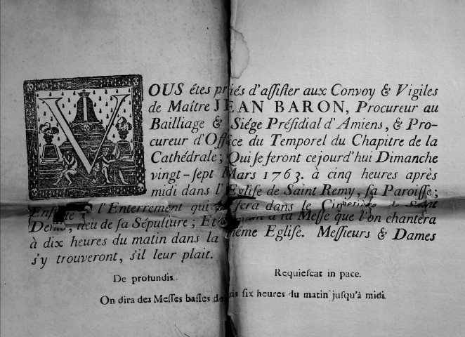 Etude de Me François Henin à Amiens (étude n°3). Minutes de l'année 1775