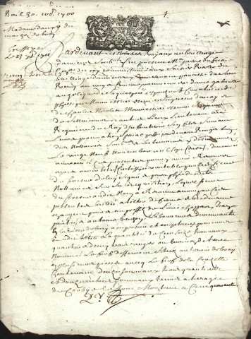 Etude de Me Nicolas Rouget à Amiens (étude n°5). Minutes de l'année 1700