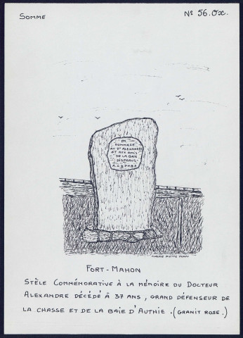 Fort-Mahon : stèle commémorative à la mémoire du docteur Alexandre - (Reproduction interdite sans autorisation - © Claude Piette)