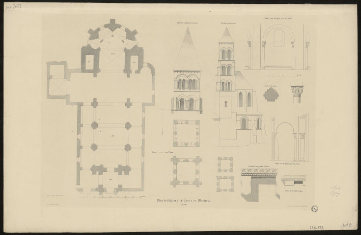 Plan de l'église de Saint-Denis de Morienval. (Picardie)